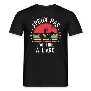 J Peux Pas J Ai Tire à l arc cadeau vintage - T-shirt homme - noir - Devant - AI Model Male 178 light (178cm)