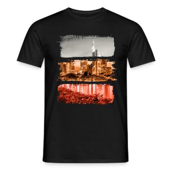 Frankfurt Vintage Retro Germany City Skyline - Men's T-Shirt - black - Front - AI Model Male 178 light (178cm)
