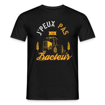 J'Peux Pas J'Ai Tracteur cadeau humour - T-shirt homme - noir - Devant - AI Model Male 178 light (178cm)