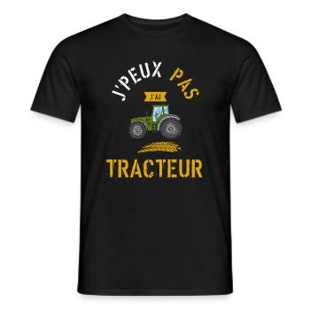 J'Peux Pas J'Ai Tracteur cadeau humour - T-shirt homme - noir - Devant - AI Model Male 178 light (178cm)