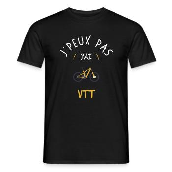 J'Peux Pas J'Ai VTT - T-shirt homme - noir - Devant - AI Model Male 178 light (178cm)