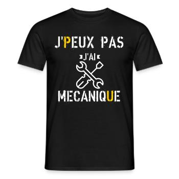 J Peux Pas J ai Mécanique - T-shirt homme - noir - Devant - AI Model Male 178 light (178cm)