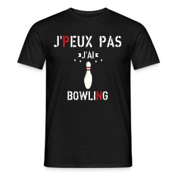 J Peux Pas J Ai Bowling - T-shirt homme - noir - Devant - AI Model Male 178 light (178cm)