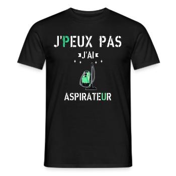 J Peux Pas J Ai Aspirateur - T-shirt homme - noir - Devant - AI Model Male 178 light (178cm)
