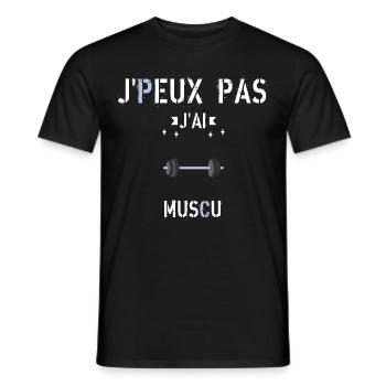 J Peux Pas J Ai Muscu - T-shirt homme - noir - Devant - AI Model Male 178 light (178cm)