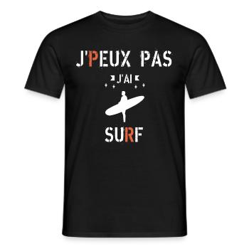 J Peux Pas J ai surf - T-shirt homme - noir - Devant - AI Model Male 178 light (178cm)