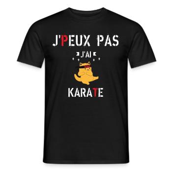 J Peux Pas J Ai karaté - T-shirt homme - noir - Devant - AI Model Male 178 light (178cm)