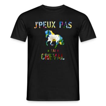 J Peux Pas J ai cheval - T-shirt homme - noir - Devant - AI Model Male 178 light (178cm)