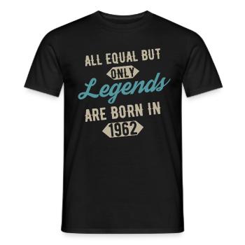 Legends are born in 1962 anniversaire - T-shirt homme - noir - Devant - AI Model Male 178 light (178cm)