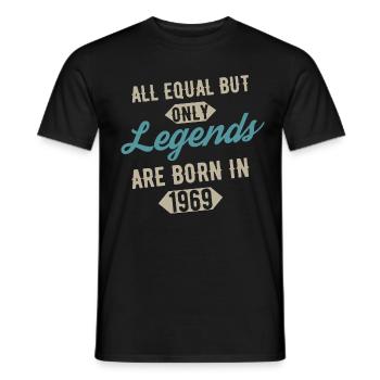 Legends are born in 1969 anniversaire - T-shirt homme - noir - Devant - AI Model Male 178 light (178cm)