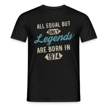 Legends are born in 1974 anniversaire - T-shirt homme - noir - Devant - AI Model Male 178 light (178cm)