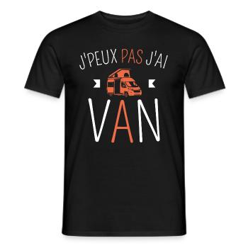 J peux pas j ai van - T-shirt homme - noir - Devant - AI Model Male 178 light (178cm)
