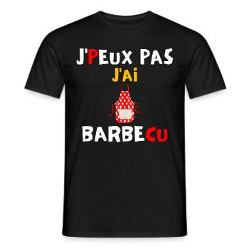 J peux pas j ai barbecue - T-shirt homme - noir - Devant - AI Model Male 178 light (178cm)