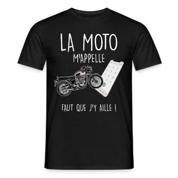 Motard portable humour passion moto - T-shirt homme - noir - Devant - AI Model Male 178 light (178cm)