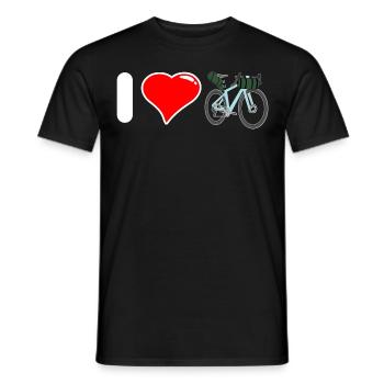 I Love Bike Packing Ich liebe Fahrradreisen - Männer T-Shirt - Schwarz - Vorne - AI Model Male 178 light (178cm)