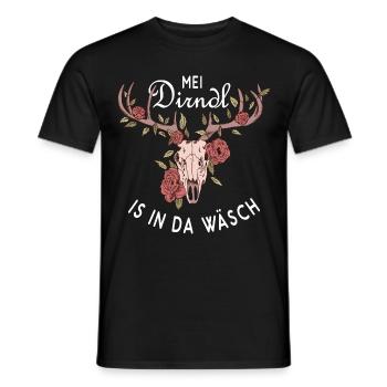Dirndl Wäsch Oktober Hirschgeantler - T-shirt homme - noir - Devant - AI Model Male 178 light (178cm)