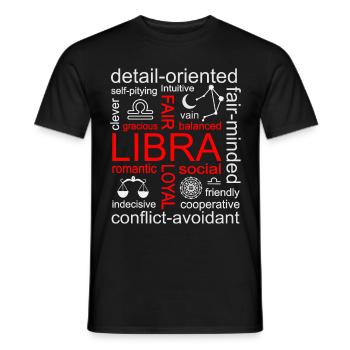Libra Zodiac Sign - Men's T-Shirt - black - Front - AI Model Male 178 light (178cm)