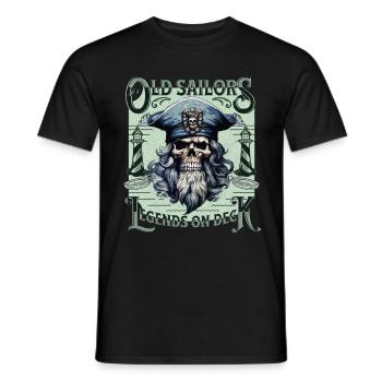 Sailor Skull Skull Captain Ahoy Ship - Men's T-Shirt - black - Front - AI Model Male 178 light (178cm)