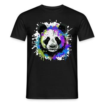 Panda Head Portrait Colorful - Men's T-Shirt - black - Front - AI Model Male 178 light (178cm)