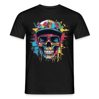 Crâne de Grafitti - T-shirt homme - noir - Devant - AI Model Male 178 light (178cm)