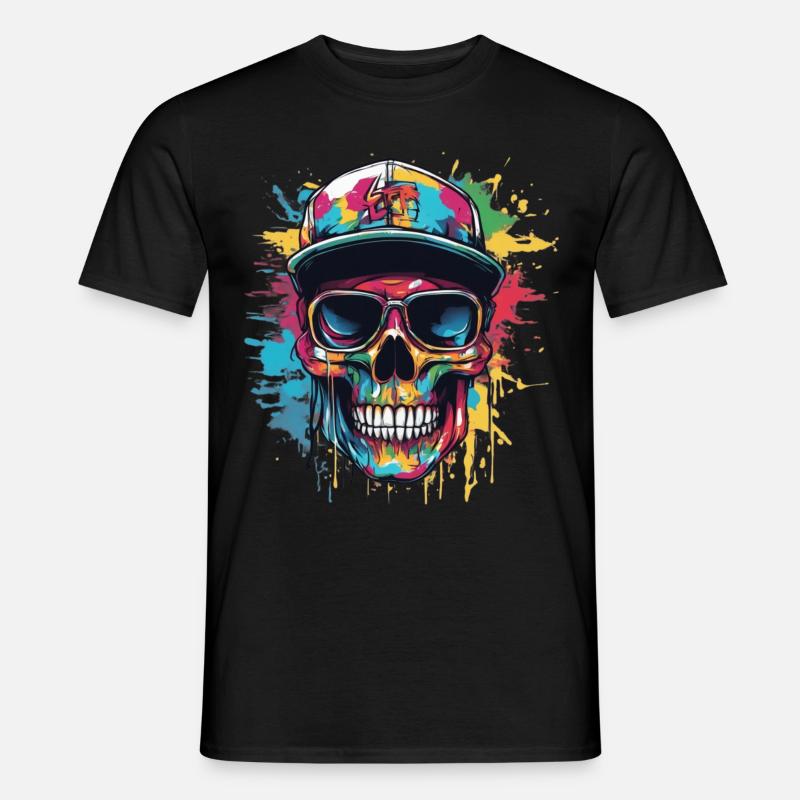 grafitti skull - Männer T-Shirt - Schwarz