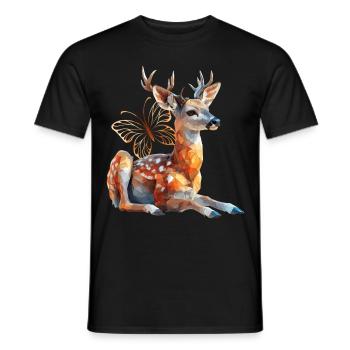 Cerf - T-shirt homme - noir - Devant - AI Model Male 178 light (178cm)