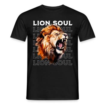 Lion Roaring Lion Head Strong Wild Proud Brave - Men's T-Shirt - black - Front - AI Model Male 178 light (178cm)