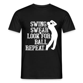 Swing Swear Look For Ball Repeat Golf - Männer T-Shirt - Schwarz - Vorne - AI Model Male 178 light (178cm)