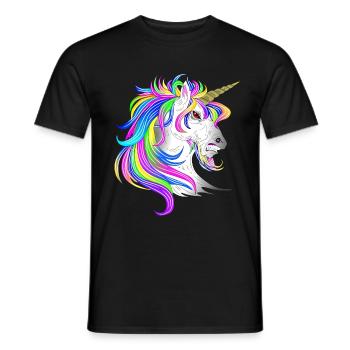 Einhorn wütend - Männer T-Shirt - Schwarz - Vorne - AI Model Male 178 light (178cm)
