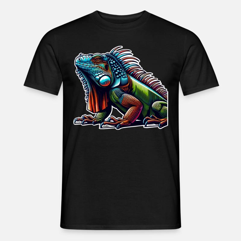 Leguan - Männer T-Shirt - Schwarz