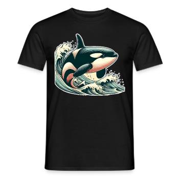 Orque Épaulard - T-shirt homme - noir - Devant - AI Model Male 178 light (178cm)