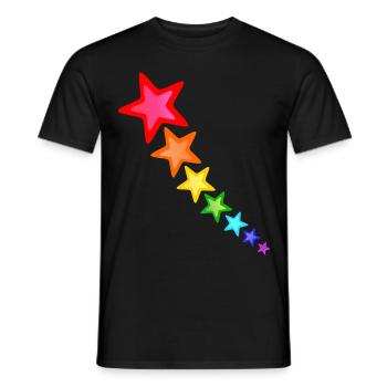 bunte Sterne in Regenbogen Farben - Männer T-Shirt - Schwarz - Vorne - AI Model Male 178 light (178cm)