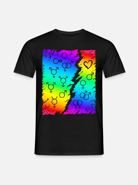 LGBT LGBTQ Rainbow Flag - Men's T-Shirt - black
