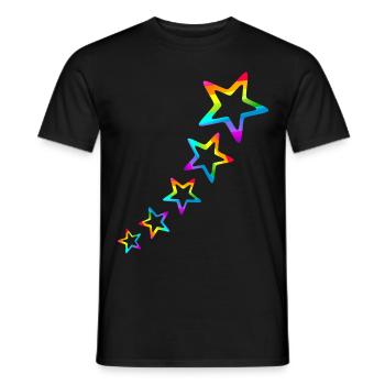 Étoile Étoiles Colorées Arc-en-ciel Dégradé - T-shirt homme - noir - Devant - AI Model Male 178 light (178cm)
