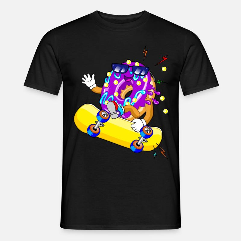 Donut Skateboard Skater - Männer T-Shirt - Schwarz