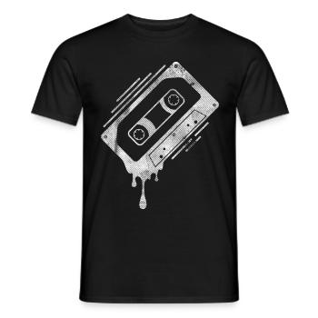 Cassette dégoulinante - T-shirt homme - noir - Devant - AI Model Male 178 light (178cm)