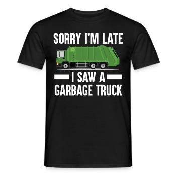 Garbage Truck Refuse Collector - Men's T-Shirt - black - Front - AI Model Male 178 light (178cm)