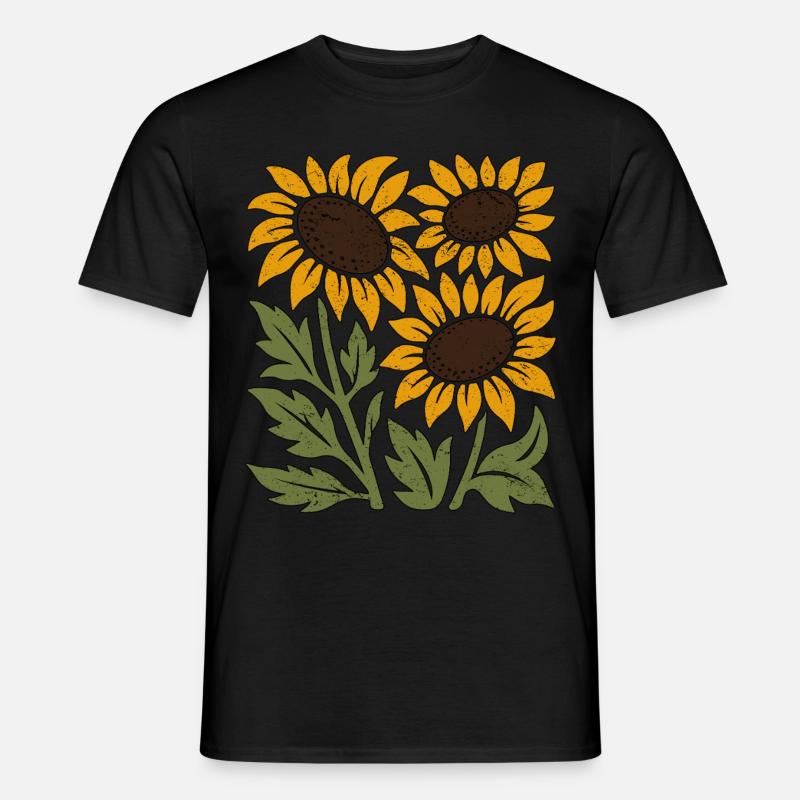 Boho Sonnenblumen - Männer T-Shirt - Schwarz