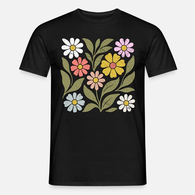 Boho Wildflower - Männer T-Shirt - Schwarz