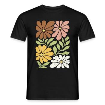 Wildflowers Boho - Men's T-Shirt - black - Front - AI Model Male 178 light (178cm)