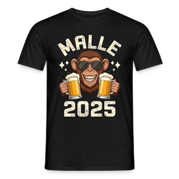 Malle 2025 Monkeys - Men's T-Shirt - black - Front - AI Model Male 178 light (178cm)