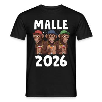 Malle 2026 - Men's T-Shirt - black - Front - AI Model Male 178 light (178cm)