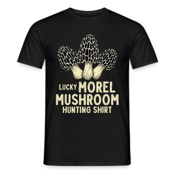 Lucky Morel Mushroom Hunting - Männer T-Shirt - Schwarz - Vorne - AI Model Male 178 light (178cm)