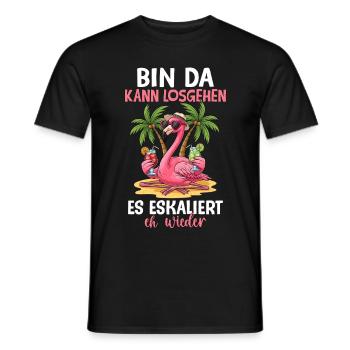 I'm there it can start, it escalates again anyway - Men's T-Shirt - black - Front - AI Model Male 178 light (178cm)