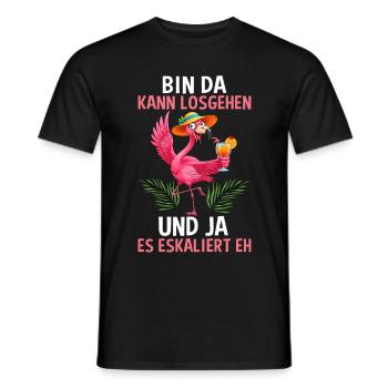 Bin Da Kann Losgehen Und Ja Es Eskaliert Eh - Männer T-Shirt - Schwarz - Vorne - AI Model Male 178 light (178cm)