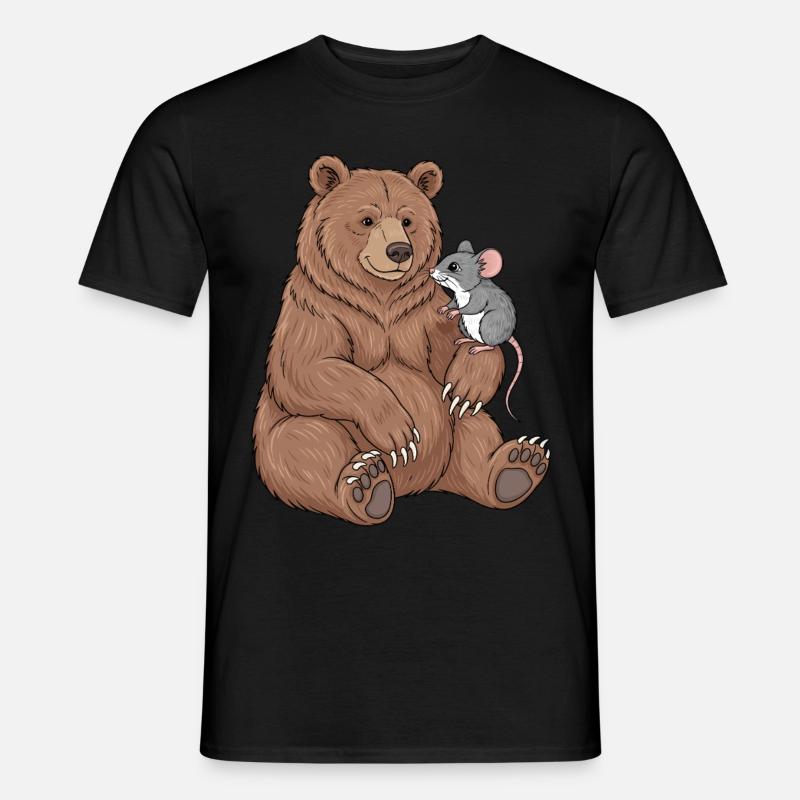 Bär und Maus - Männer T-Shirt - Schwarz