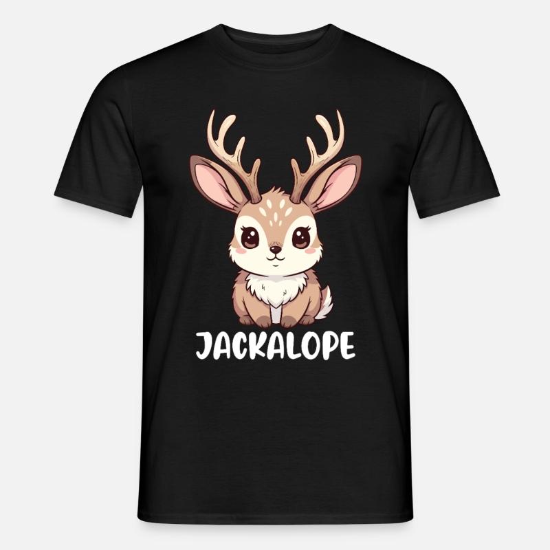Jackalope - Männer T-Shirt - Schwarz