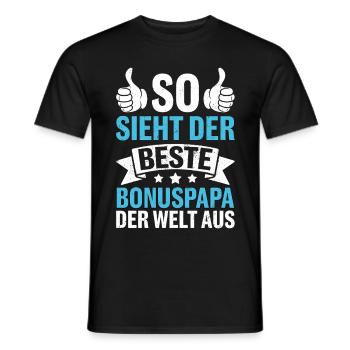 This is what the best bonus dad in the world looks like - Men's T-Shirt - black - Front - AI Model Male 178 light (178cm)