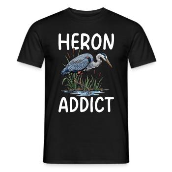 Heron Addict - Men's T-Shirt - black - Front - AI Model Male 178 light (178cm)