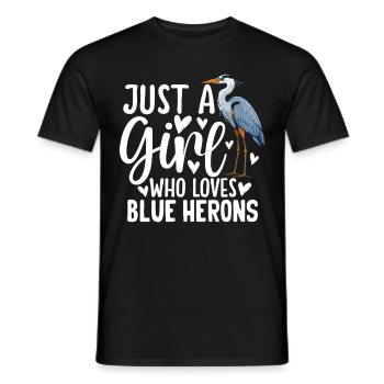 Just a Girl Who Loves Blue Herons - Männer T-Shirt - Schwarz - Vorne - AI Model Male 178 light (178cm)